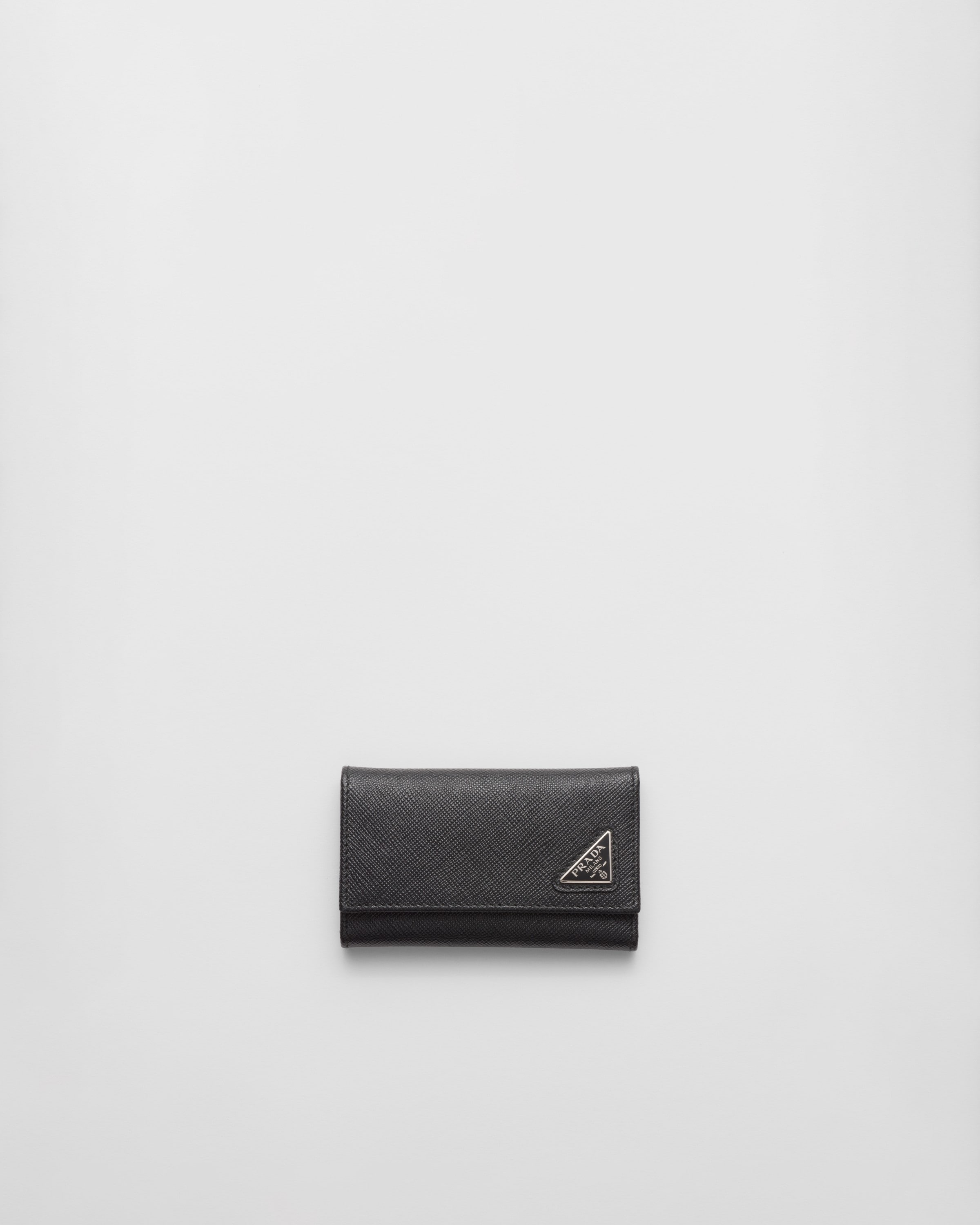 Black Saffiano Leather Key Case | PRADA