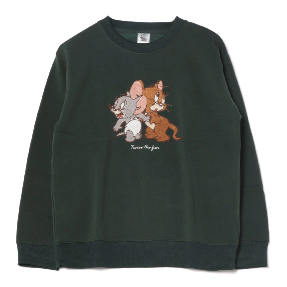 トムとジェリー 裏起毛サガラ刺繍トレーナー レディース - TOM AND