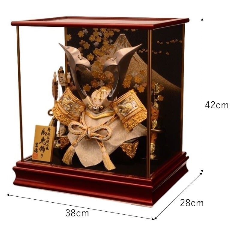 五月人形】兜飾り ケース飾り「立体鍬形富士に桜」（538101） 初節句