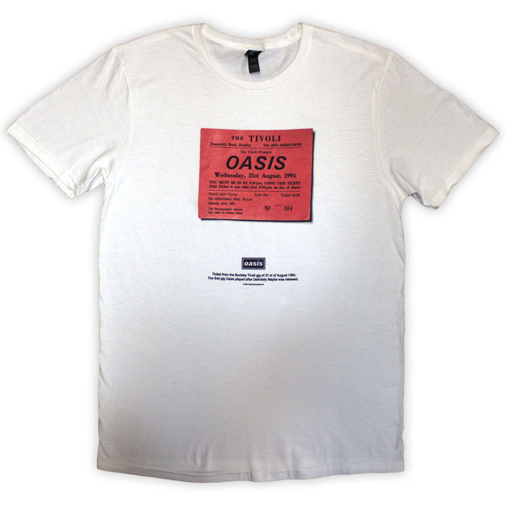 Oasis バンドTシャツ オアシス Definitely Maybe Ticket Stub WHITE