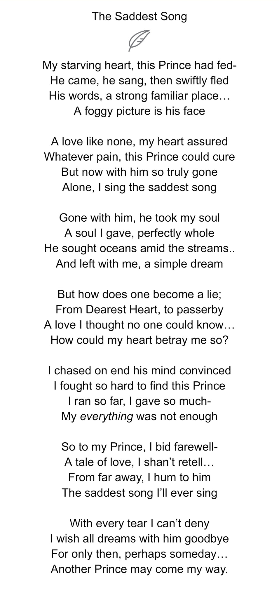 The Saddest Song- Romantic loss and Closure Poem – The Sparkling Mud