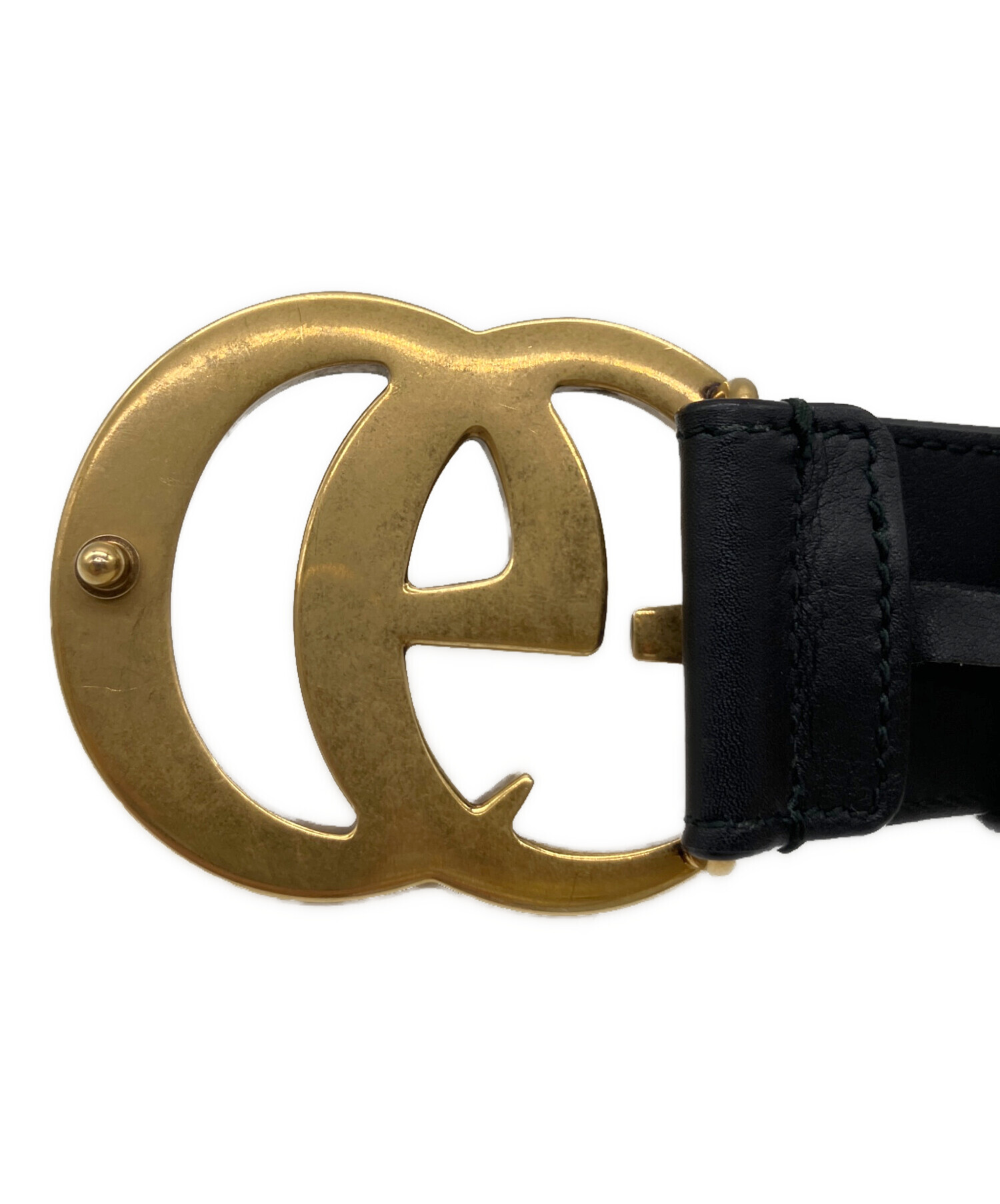 中古・古着通販】GUCCI (グッチ) ダブルGレザーベルト ブラック サイズ