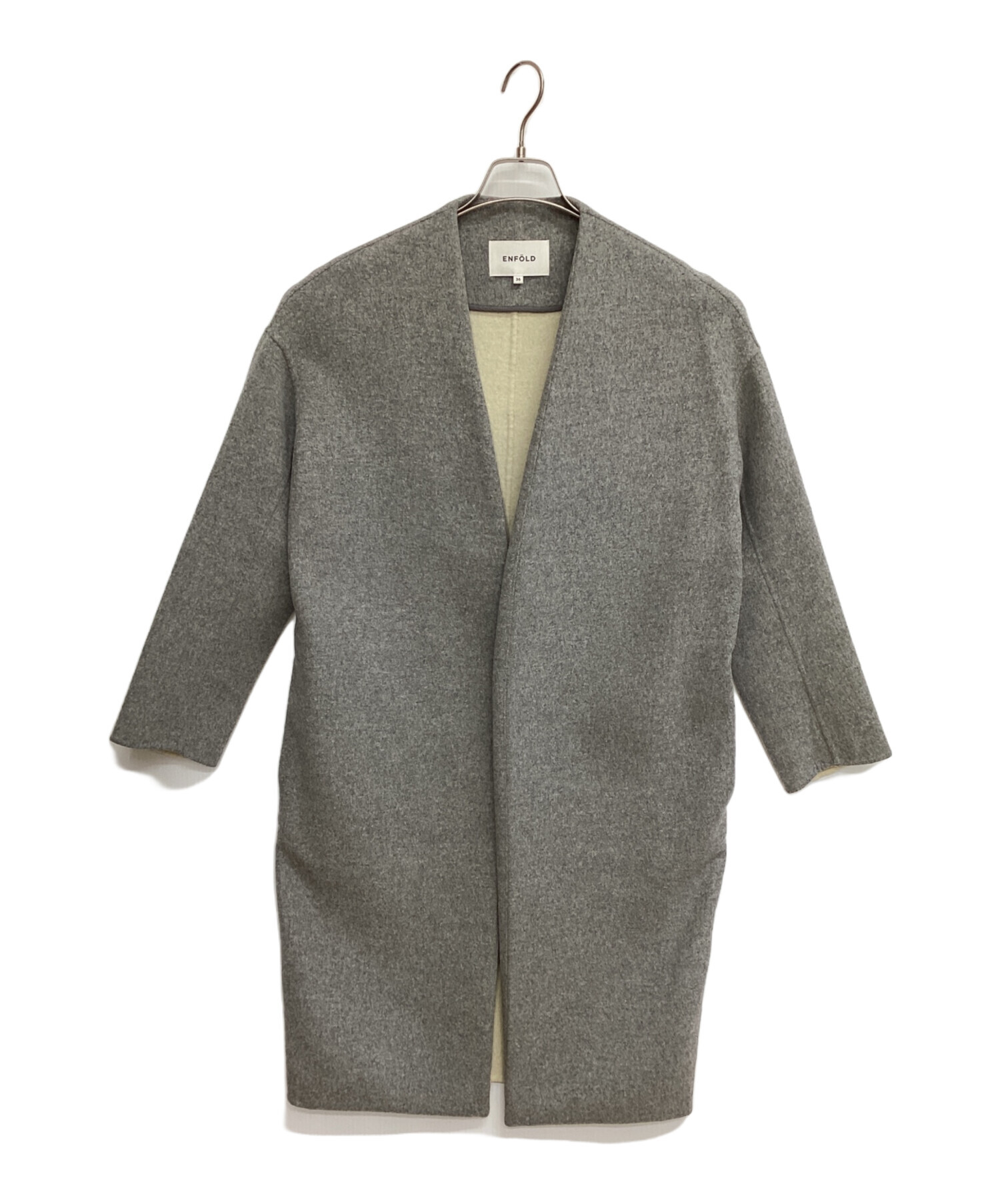 中古・古着通販】ENFOLD (エンフォルド) ウールコート グレー サイズ