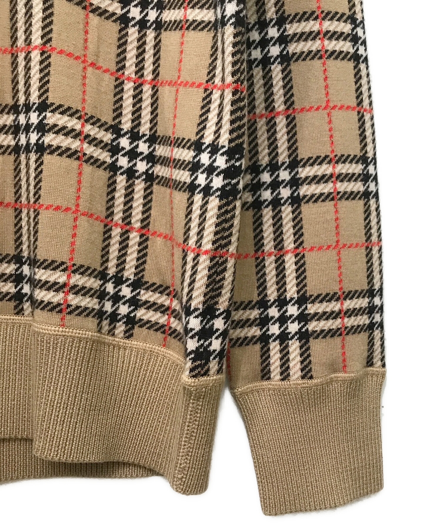中古・古着通販】BURBERRY (バーバリー) ノバチェックニット ベージュ