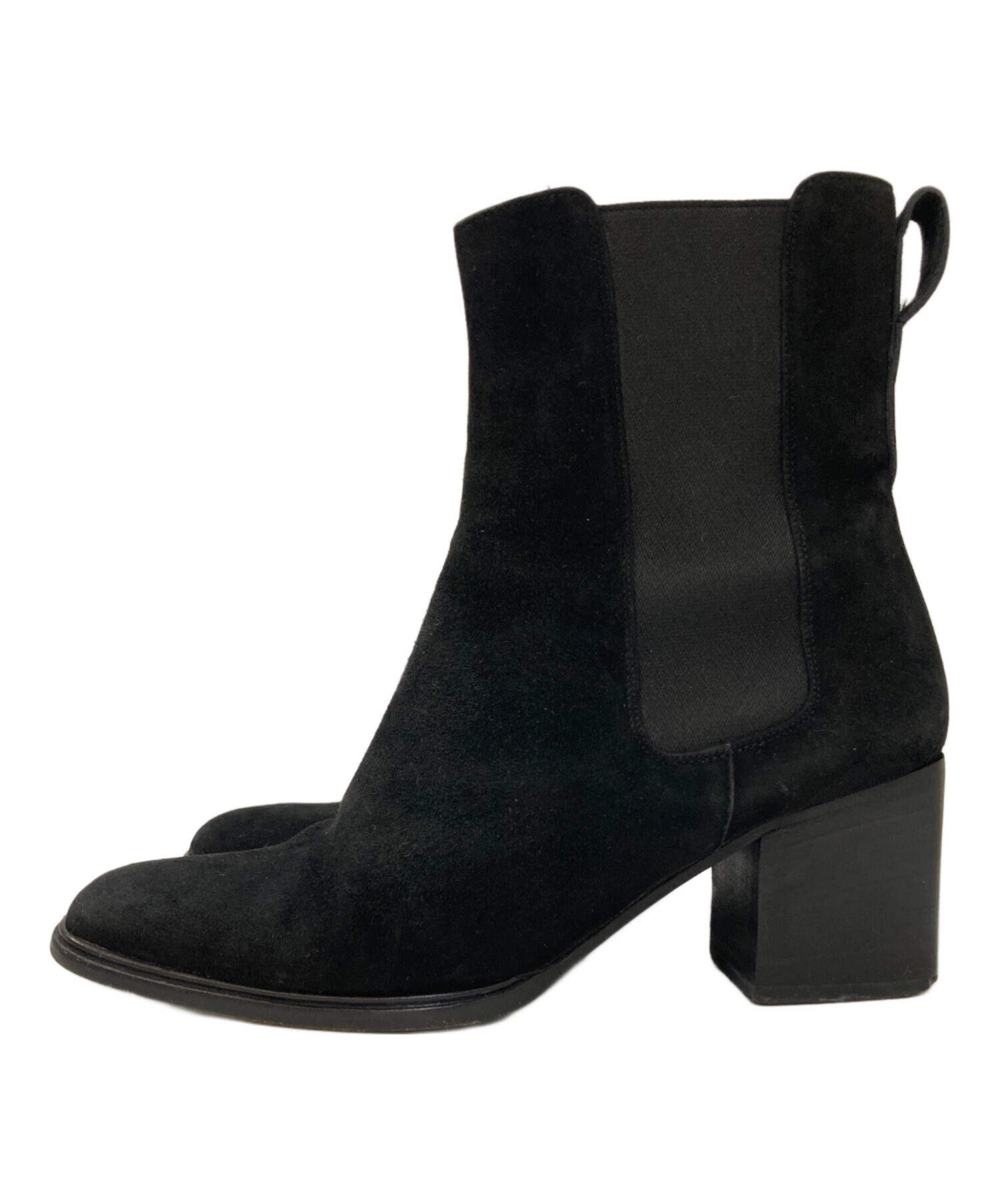 中古・古着通販】GUCCI (グッチ) スウェードサイドゴアブーツ ブラック