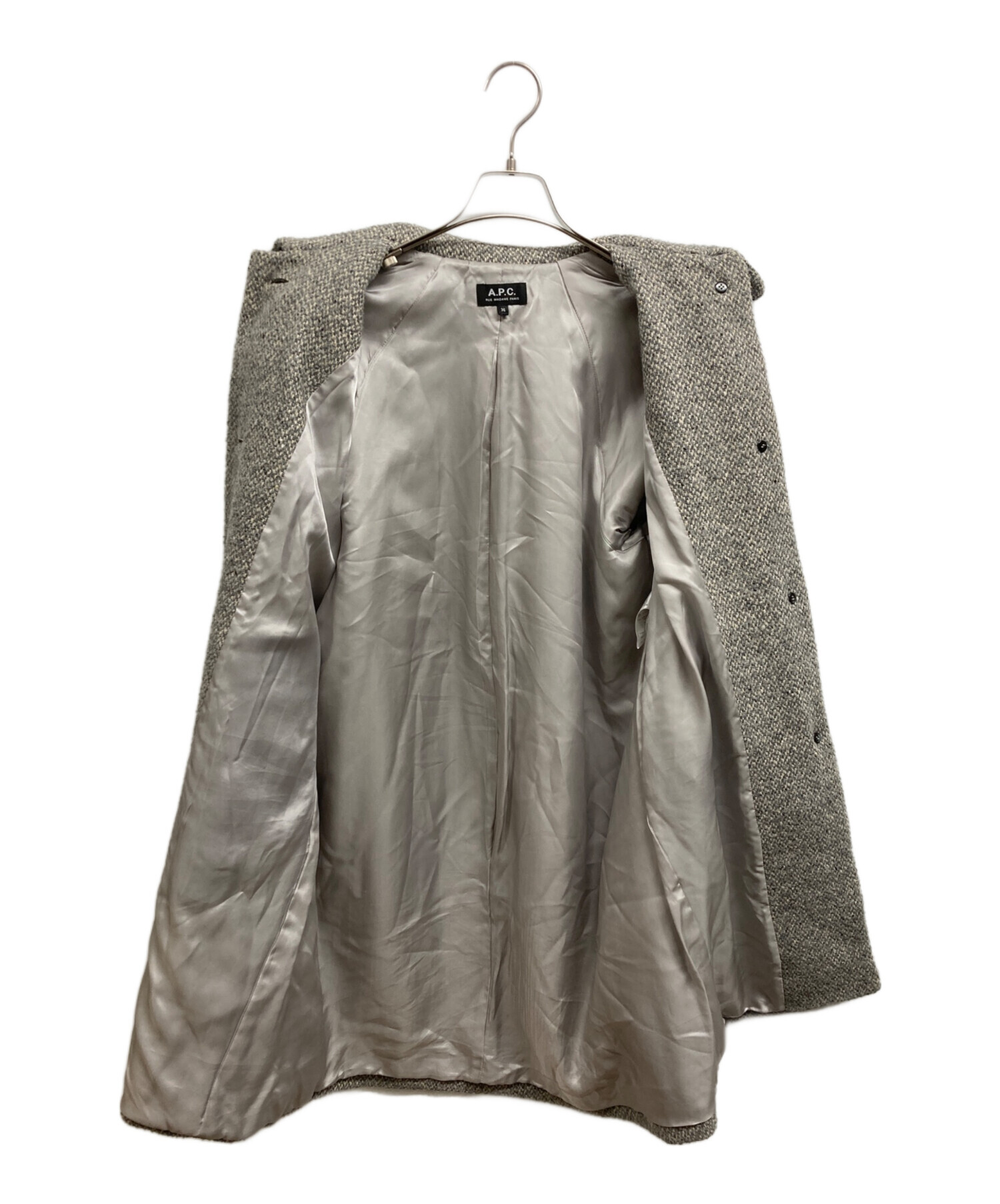 中古・古着通販】A.P.C. (アーペーセー) ツイードステンカラーコート