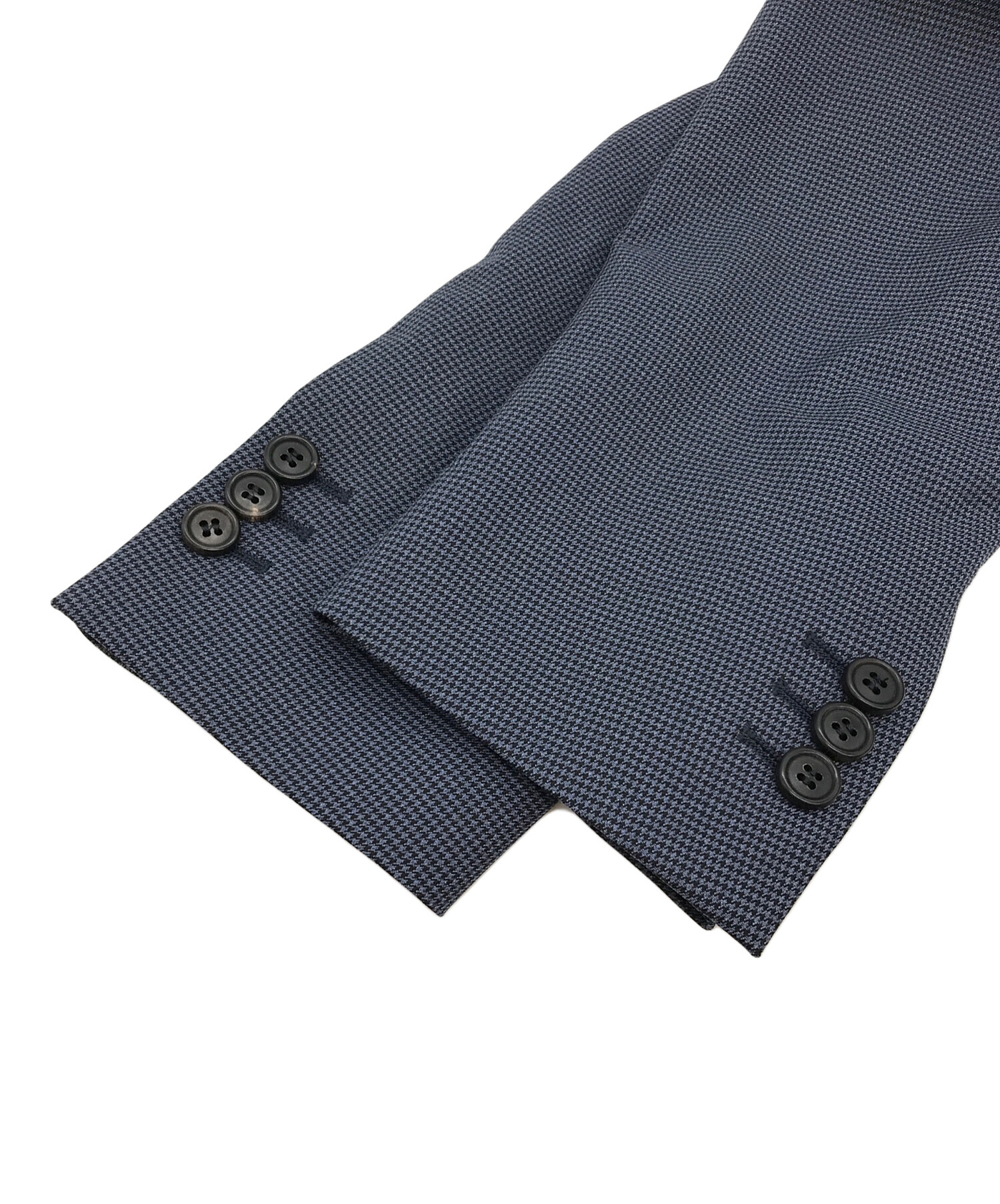 プラダスーツセットアップ46 紺色モヘヤ混生地