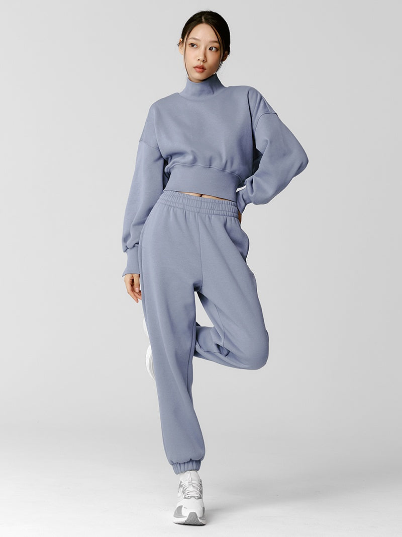 XTFMT12J3 裏起毛 ウォームソフト ハイネック クロップド丈 トレーナー