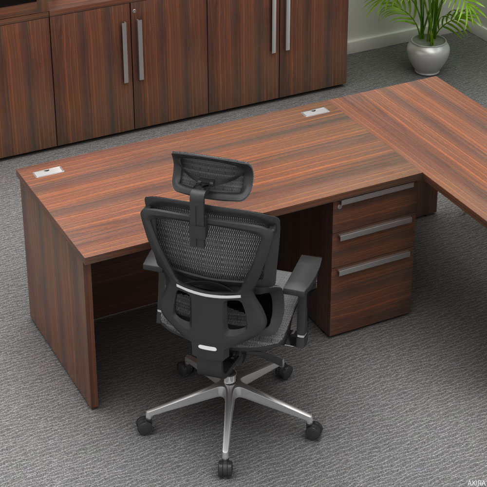 片袖デスク 片袖机 役員用デスク 幅150×奥行80×高さ72cm マホガニー