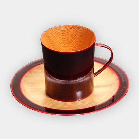 飛騨春慶塗 コーヒーカップ デミタス 紅 - 飛騨高山の伝統工芸 飛騨