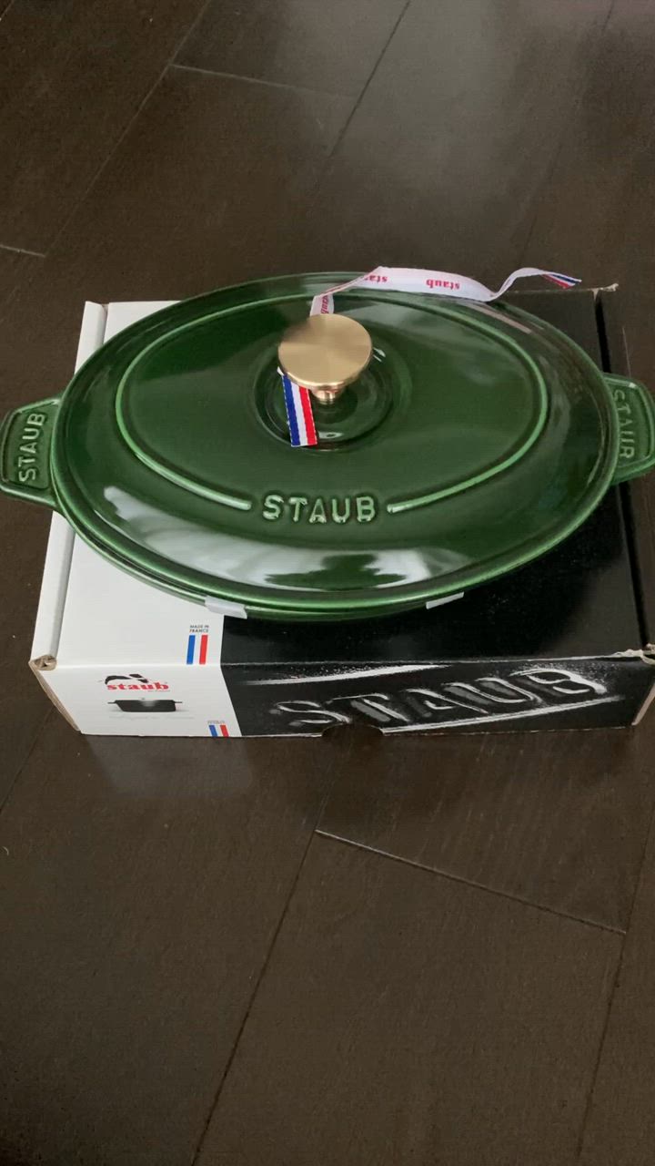 Staub（ストウブ） オーバル ホットプレート 23cm バジルグリーン