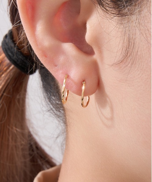 Jewel closet by L&Co. ピアス K10 フープ ピアス レディース