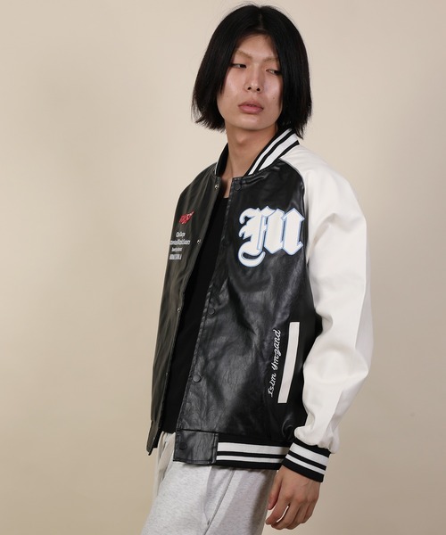 aimoha（アイモハ） スタジャン ワッペンロゴPUスタジャン/Patch logo