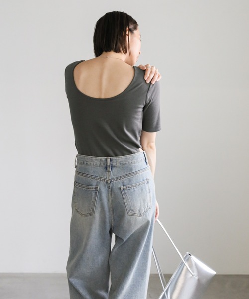 select MOCA（セレクトモカ） tシャツ バックオープンカップ付きリブ