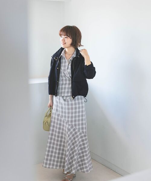 ブラウス シャツ 2wayカシュクールチェックシャツ 「低身長・小柄女性