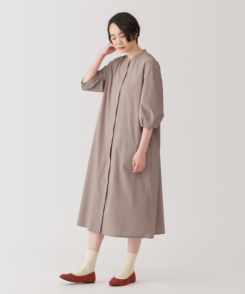 無印良品（MUJI） ワンピース 婦人 乾きやすいブロード 七分袖