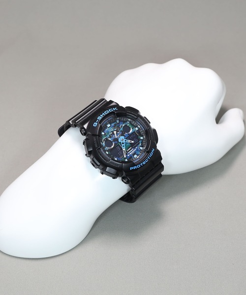 G-SHOCK 腕時計 ブルーカモフラージュ / GA-100CB-1AJF メンズ