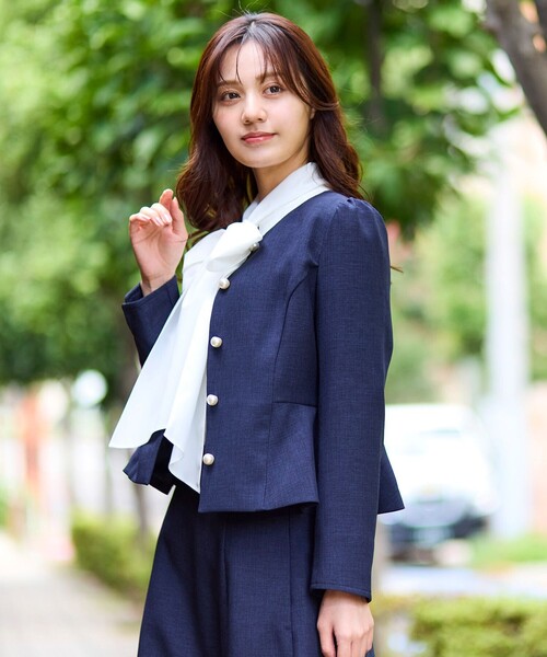 Feroux（フェルゥ） セットアップ パール釦ペプラムジャケット