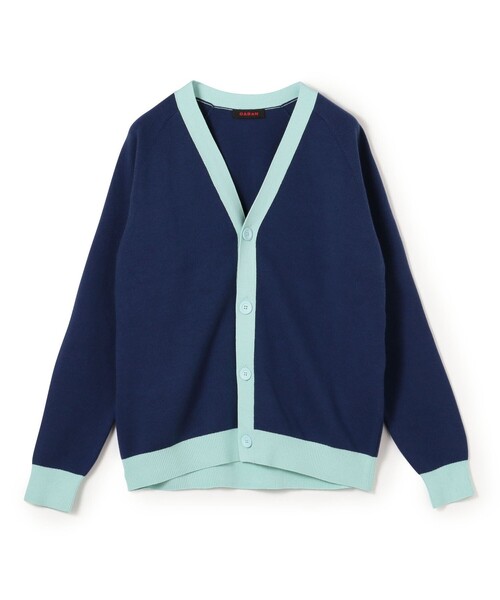 CABaN（キャバン） カーディガン コットンカシミヤ バイカラーVネック