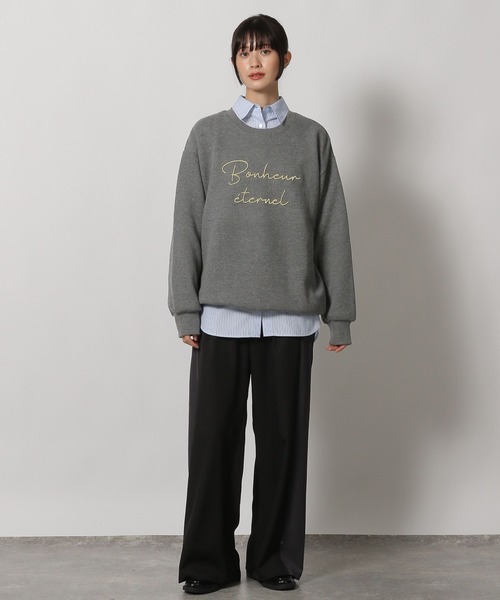 LAKOLE（ラコレ） トレーナー スウェット 裏起毛ブラシ刺繍スウェット