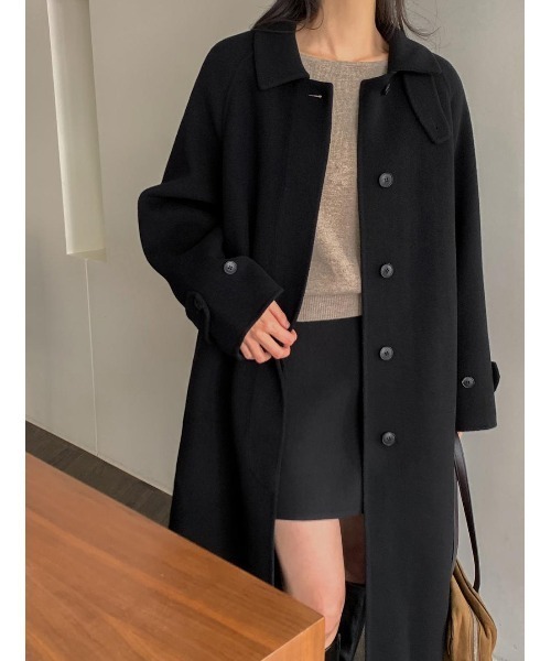 FAVORITO コート チェスターコート リボンロングスタンドカラー