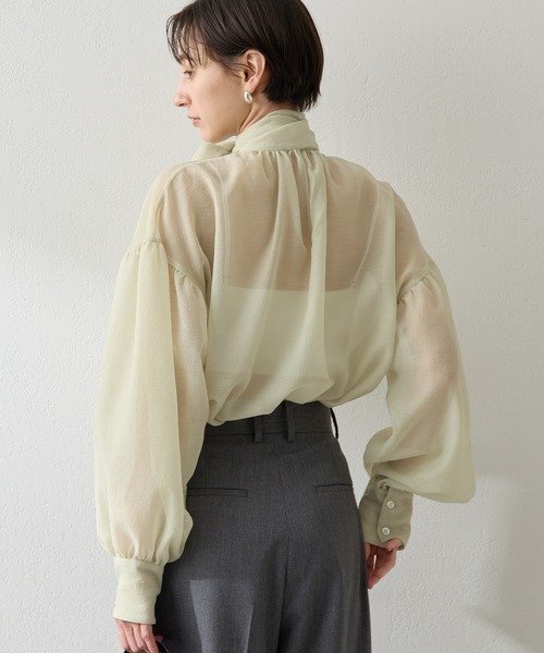 Whim Gazette（ウィム ガゼット） ブラウス シャツ オーガンザボウ