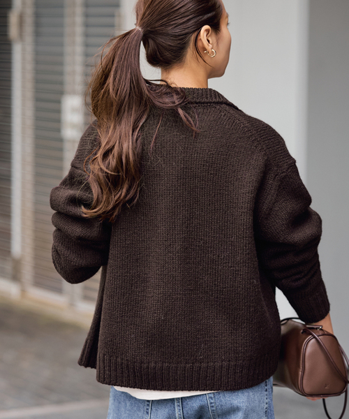 FRAMeWORK（フレームワーク） カーディガン 「追加」メタルボタン衿