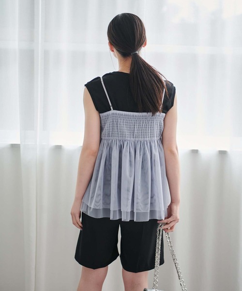 fifth（フィフス） キャミソール マイクロチュールフリルキャミ
