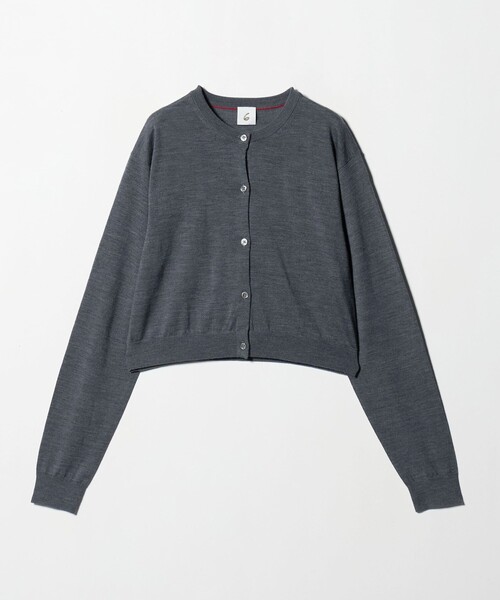 6 カーディガン 「6(ROKU)」ウール クロップド カーディガン