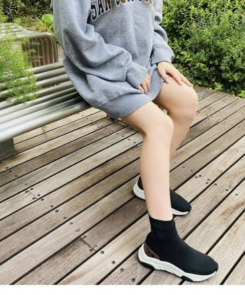 diana（プラスダイアナ） ブーツ 軽量ニットソックススニーカーブーツ