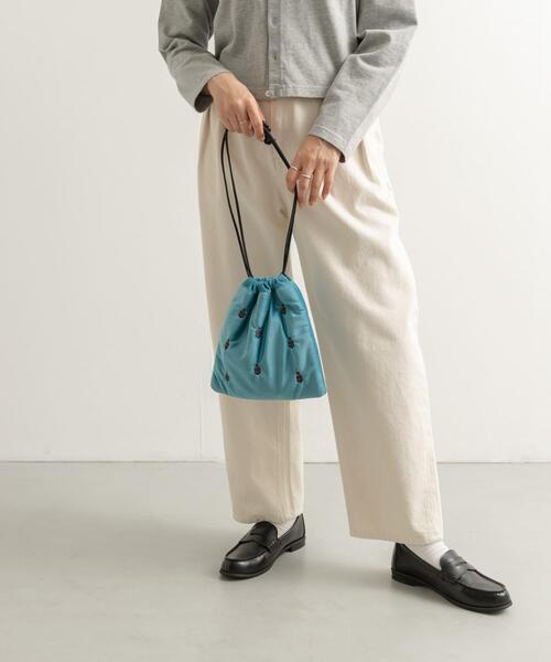 ショルダーバッグ バッグ 「別注」beej×DOORS 刺繍巾着バッグ