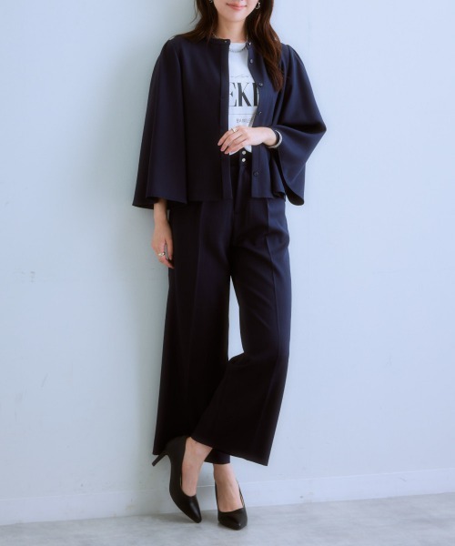 7days Life Styling セットアップ ドビー素材フレアジャケットパンツ