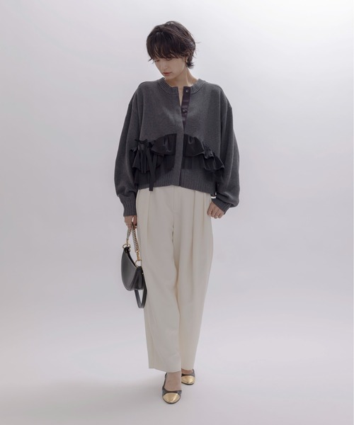 Eimee Law（エイミーロウ） カーディガン ランダムリボンフリルニット