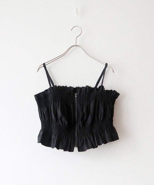 J by blue（ジェイバイブルー） キャミソール シャーリングビスチェ