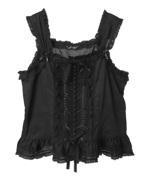 PINK HOUSE（ピンクハウス） ブラウス シャツ フリル使いローン