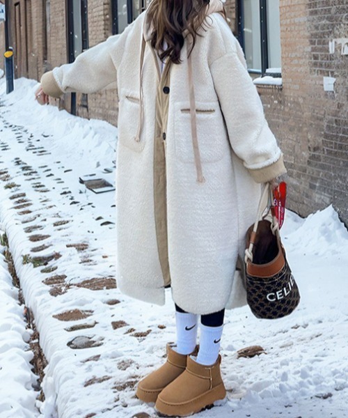 モッズコート コート 「再入荷」「ボアコード」バイカラーボアコート