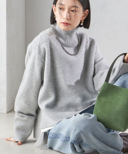 SHIPS（シップス） ニット セーター 「手洗い可能」7G ウール カシミヤ