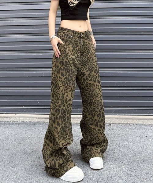 CANVAS+ パンツ 「CANVAS+」レオパード柄パンツ レディース : ZOZOTOWN