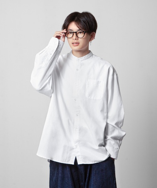 ZIP FIVE（ジップ ファイブ） シャツ CVCオックス 長袖 バンドカラー