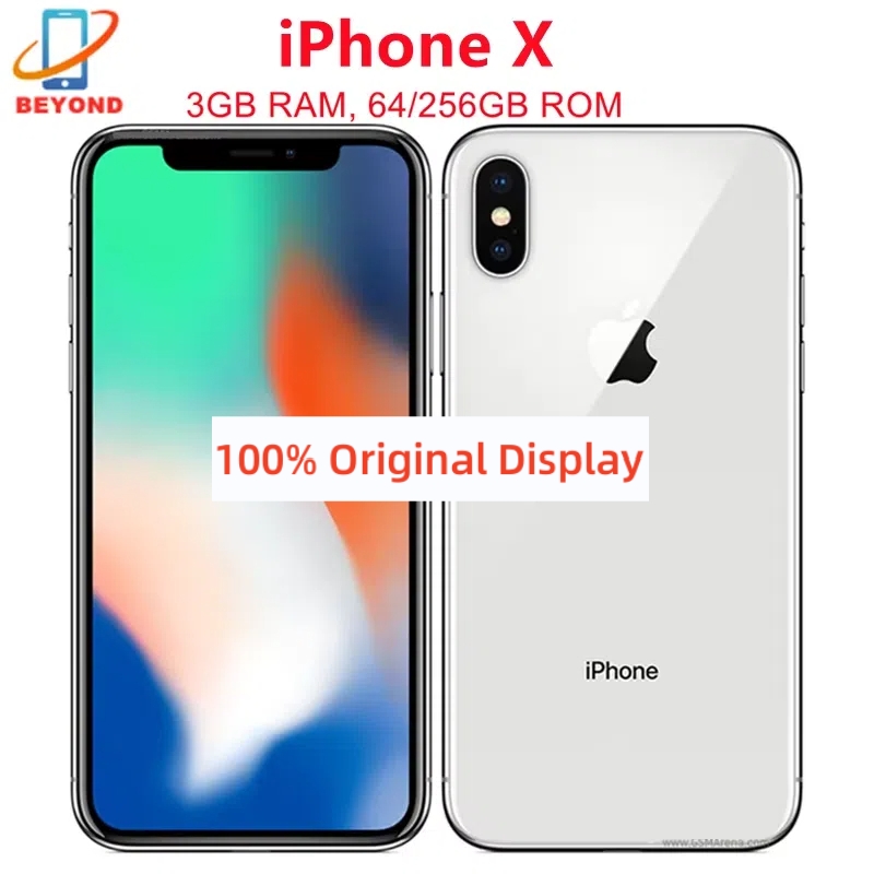 Apple-スマートフォン,iPhone X,64GB, 256GB ROM, 5.8インチ,顔認識