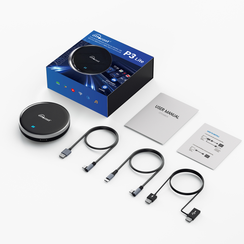 OTTOCAST OttoAiBox P3 Lite 4+64G Wireless Android AI Box CarPlay