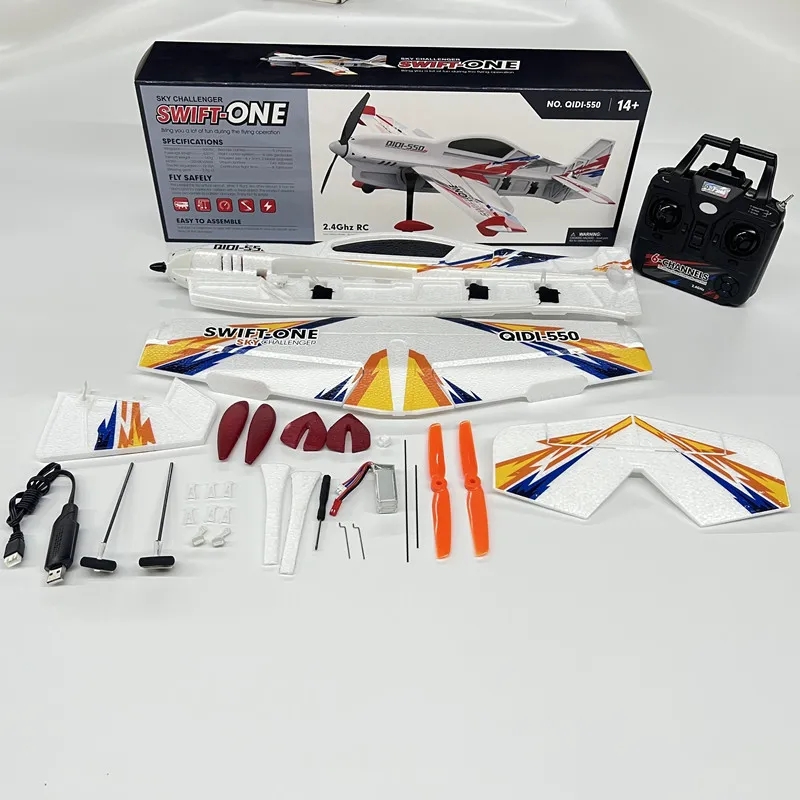 QIDI-550 3D RC Airplane 500mm Wingspan One-Key Hanging Stunt with