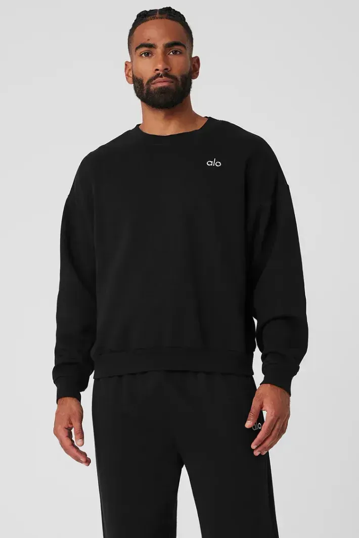 Moletom Accolade Crew Neck Black - Alo Yoga