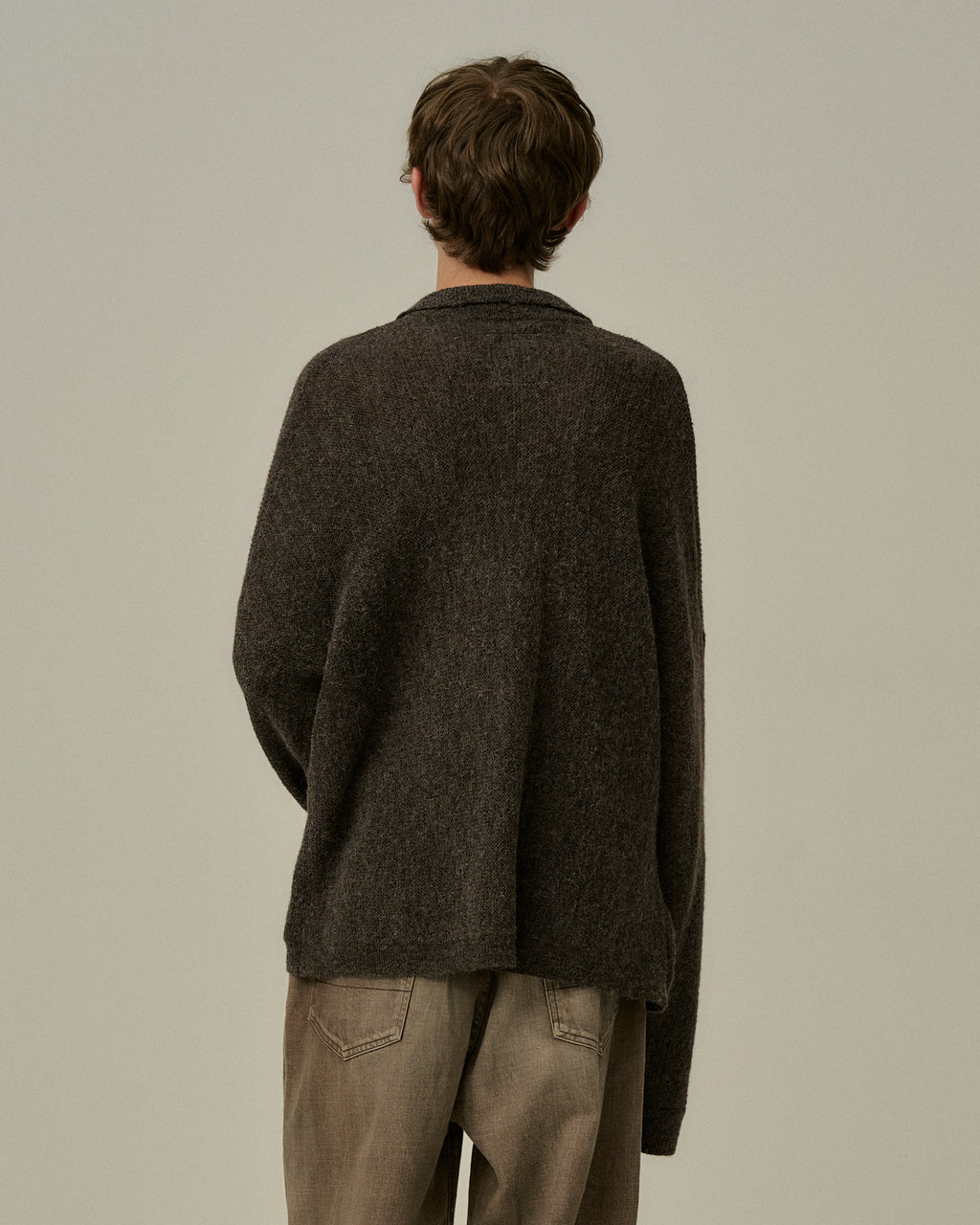 KIMONO KNIT SHIRT(BROWN) – ANCELLM