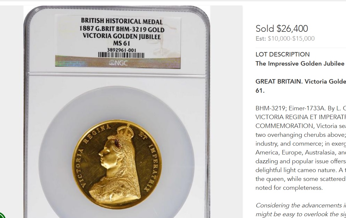 PF62UC】1887年ヴィクトリア女王戴冠50周年記念大型メダル