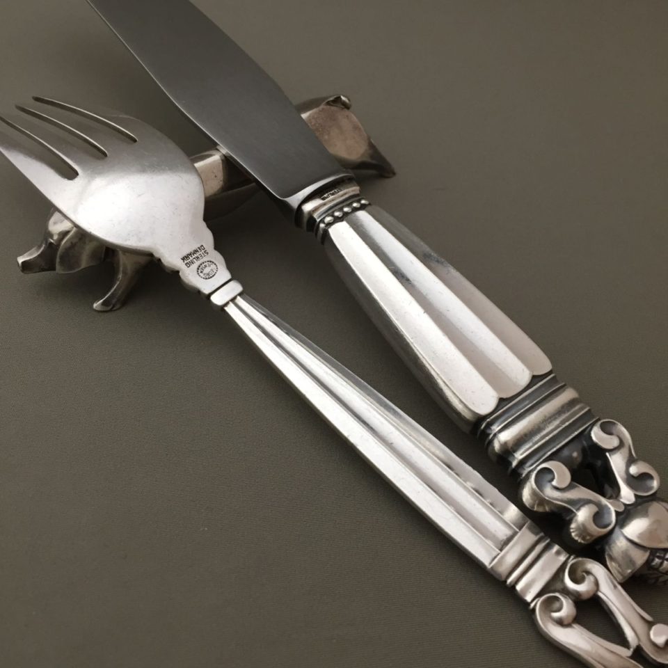 ジョージ・ジェンセン「“Acorn” ディナーフォーク&ナイフ セット