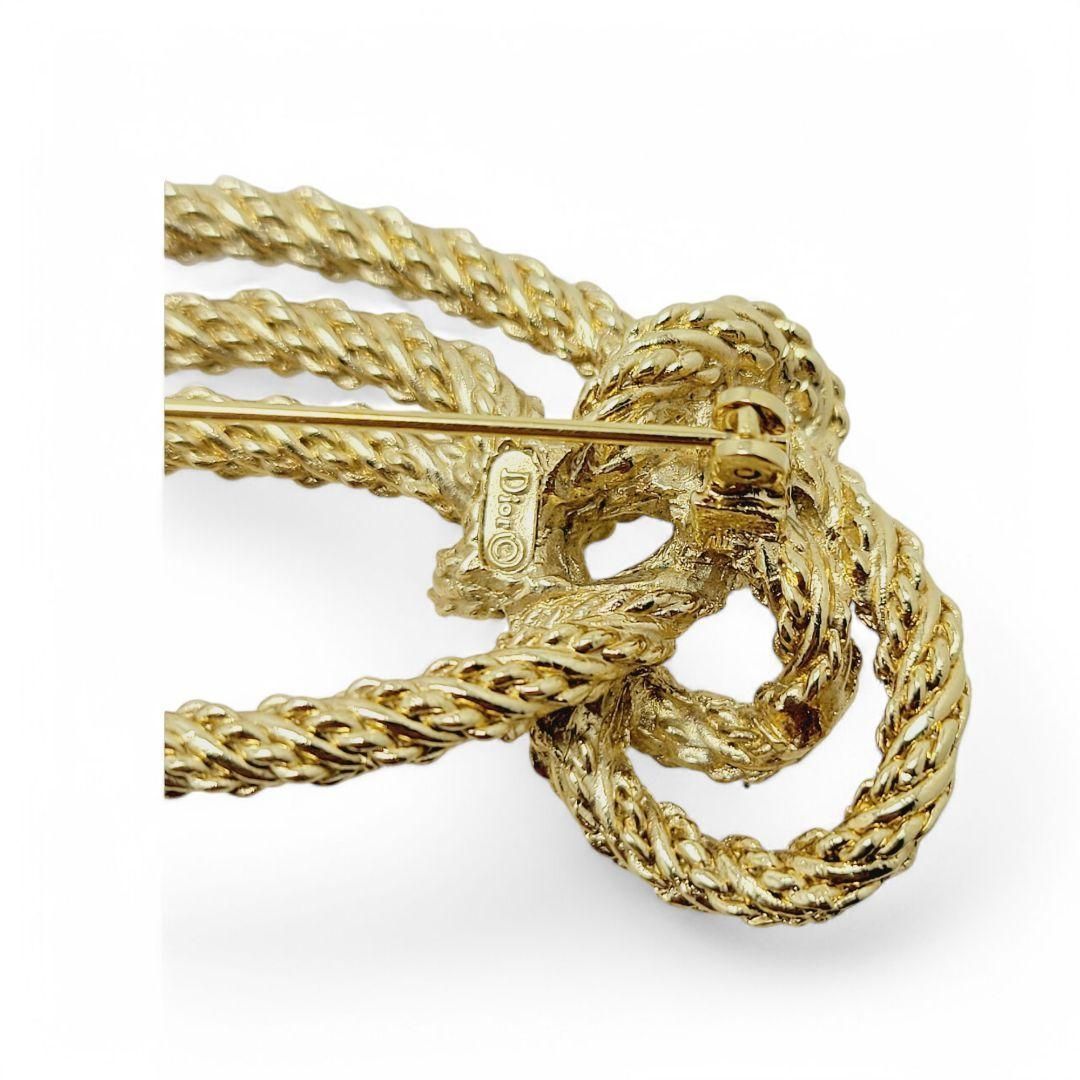 アンアン様 Christian Dior ブローチ ロープ ノット ゴールド