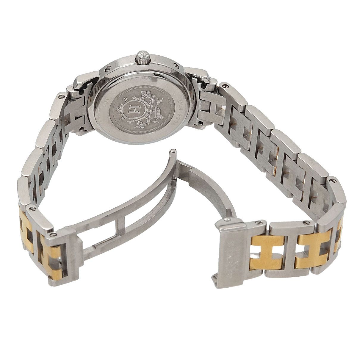 エルメス HERMES クリッパー コンビ CL4 220 レディース 腕時計 デイト