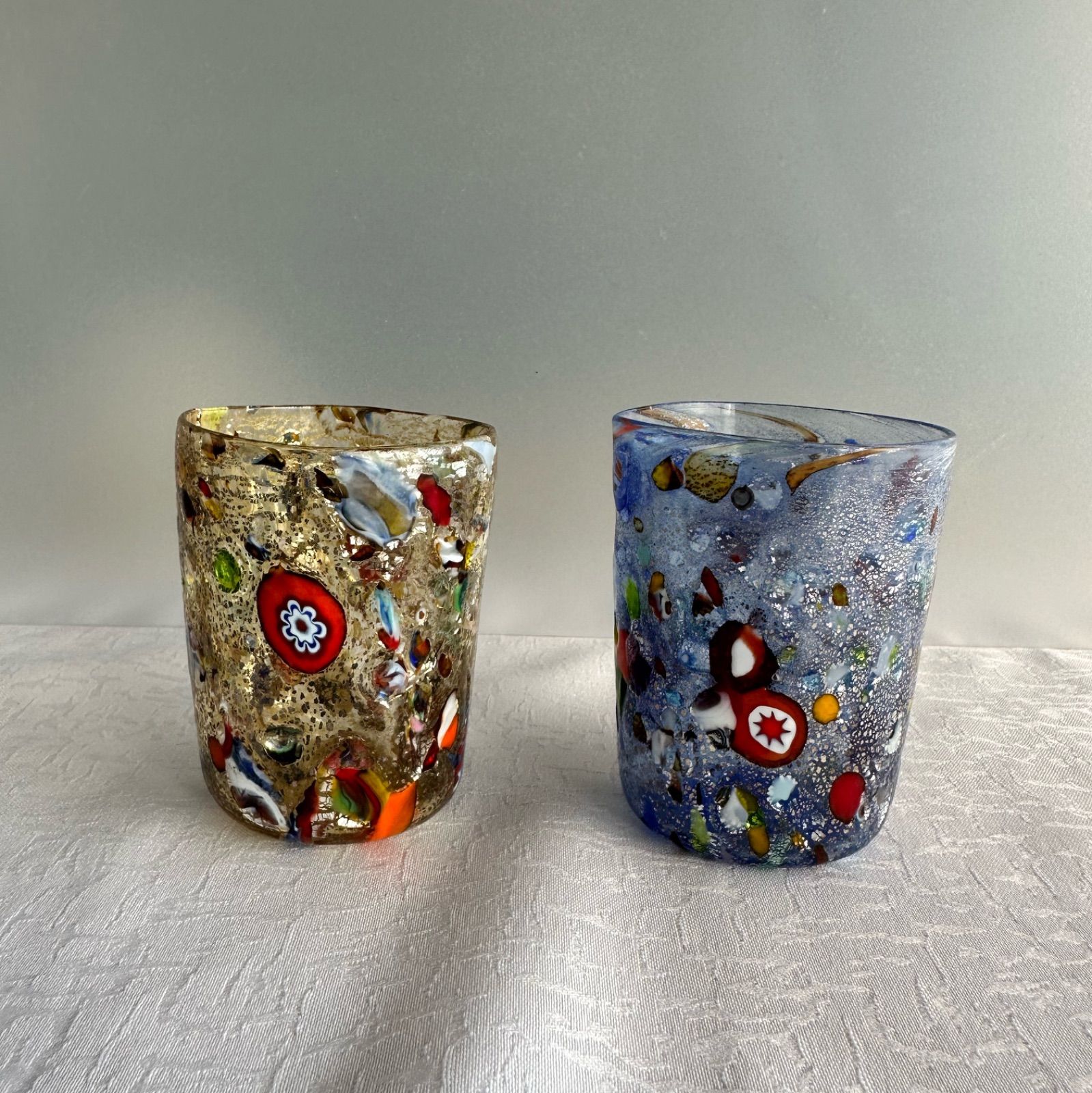 MURANO ITALY ムラノ イタリア◇ゴブレット コップ ペアグラス