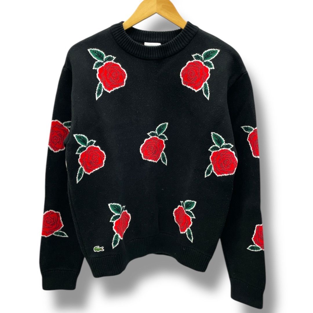 LACOSTE L!VE ラコステライブ コットンニット ローズジャガード